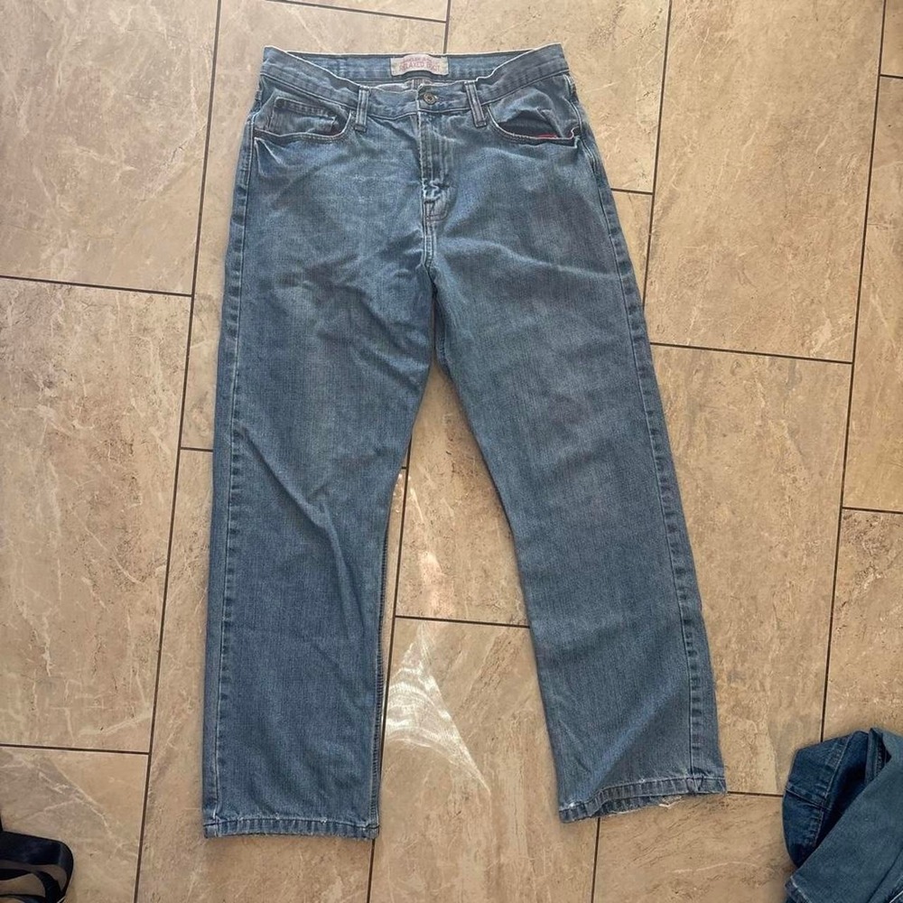 Wrangler Jeans Co Relaxed Boot Blue Denim Jeans Mens 32x30 09CAWSV